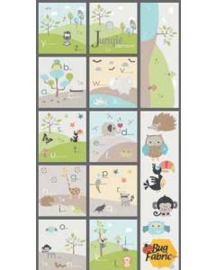 Jungle: Panel Gray (2/3 yard) - Riley Blake 3162gray