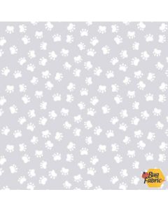 Kitty the Cat: Paw Prints Light Gray  -- Susy Bee Fabrics 20393-150 