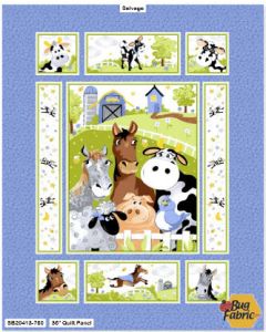 Barnyard Blues: Quilt Panel (1 yard) -- Susy Bee Fabrics 20413-760 
