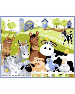 Barnyard Blues: Play Mat Denim (1 yard panel)-- Susy Bee Fabrics 20417-760 