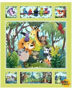 Jungle Friends: Jungle Panel (1 yard) -- SusyBee 20441-815 