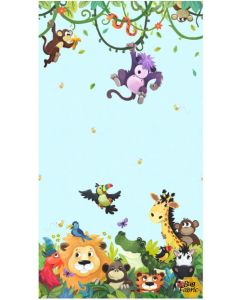 Jungle Friends: Double Border Light Blue -- SusyBee 20442-710 