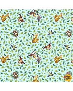 Jungle Friends: Tossed Animals Light Blue -- SusyBee 20444-710 