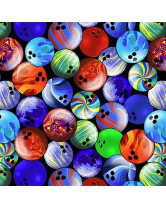 Rock 'N Bowl: Bowling Balls Dark Blue -- Blank Quilting 2184-77 