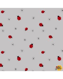 Let's Partea! Ladybugs Gray -- Blank Quilting 2383-90 gray - 2 yards 11" remaining