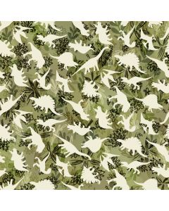 Dinosaur Trails by Raquel Maciel: Specimen Silhouettes - 3 Wishes Fabrics 24150-grn