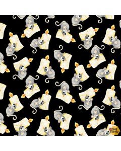Boo! Tossed Mice Black (Glow in the Dark) -- Henry Glass Fabrics 243g-94 black - 3 yards 1" remaining