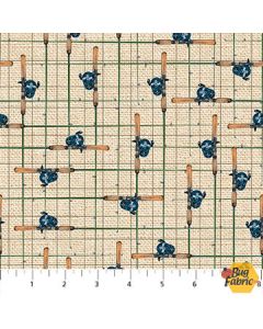 Hooked: Fishing Rods Beige Multi -- Northcott Fabric 24465-12 - 2 yards 29" + FQ remaining
