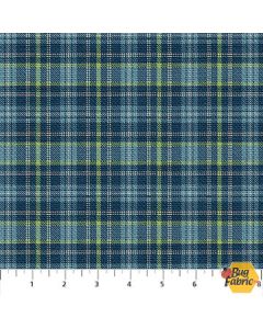 Hooked: Plaid Blue Multi -- Northcott Fabric 24466-44 - 1 yard remaining