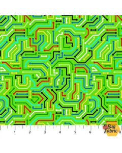 Gaming Zone: Gaming Circuit Board Green -- Northcott Fabrics 24575-74