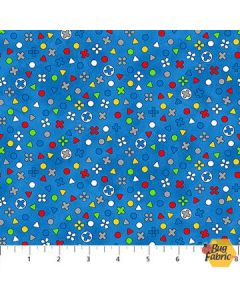 Gaming Zone: Gaming Controller Buttons Blue -- Northcott Fabrics 24576-44