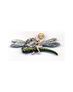 Button: Cherub on Dragonfly (2 x 3/4) - Susan Clarke Originals be-505 - 1 remaining