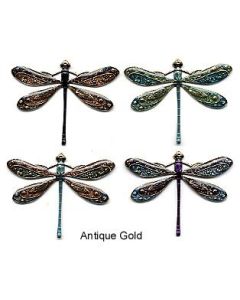 Button: Dragonfly Antique Gold (1 3/4 x 2) - Susan Clarke Originals sd-944