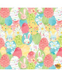 I'm All Ears: Stacked Easter Eggs - Blank Quilting 2463-44 yellow - 2 yards 13" remaining