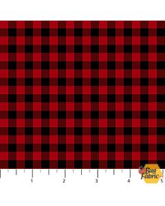 Santa's Tree Farm: Buffalo Check Red Black -- Northcott Fabrics 24738-24