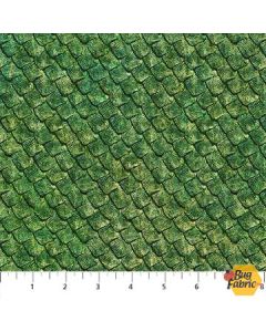 Prehistoric World Stonehenge: Dinosaur Scales Green -- Northcott Fabrics 24746-76 