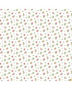 Morning Blossom: Mini Floral Toss White -- Northcott Fabrics 24921-10
