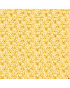 Morning Blossom: Dahlia Toss Yellow -- Northcott Fabrics 24923-52