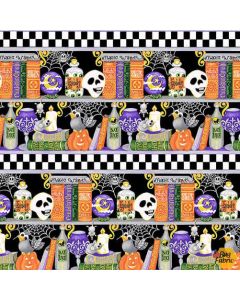 Boo! Border Stripe  (Glow in the Dark) -- Henry Glass Fabrics 253g-93 multi
