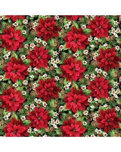 Cardinal Christmas: Poinsettia  -- Northcott Fabrics 25480-99 