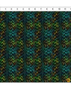 Emerald Reign Dragons: Green Multi Dragon Scales - In The Beginning Fabrics 25drg-1