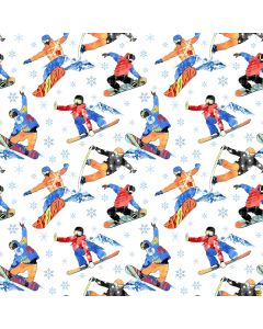 Winter Sports: Snowboarders  -- Northcott Fabrics 27239-10