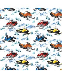 Winter Sports: Snowmobiles -- Northcott Fabrics 27243-10