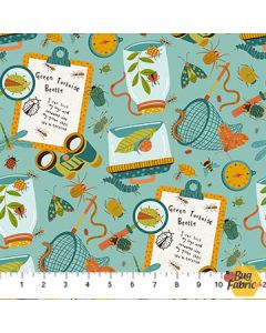 Backyard Bug Collector: Bug Collector Turquoise Multi - Northcott Fabrics 27295-64
