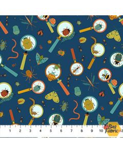 Backyard Bug Collector: Magnify Bugs Navy Multi - Northcott Fabrics 27297-49