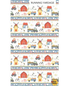 Quack Quack Moo: Farm Border - Northcott Fabrics 27817-10 white - 1 yard 11" remaining