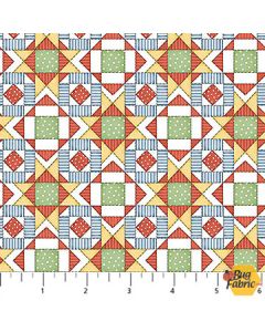 Quack Quack Moo: Quilt Blocks - Northcott Fabrics 27824-10 white multi