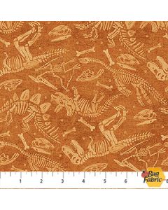 Dino Roar: Dinosaur Bones Rust - Northcott Fabrics 28466-37