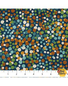 Dino Roar: Navy Multi Dots - Northcott Fabrics 28468-48