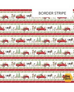 Barnyard Christmas: Border Stripe - Northcott Fabrics 28808-10