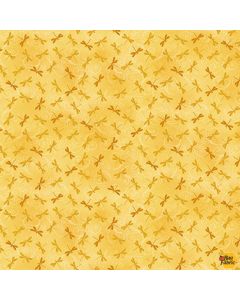 Water Lily Magic: Tiny Dragonflies Yellow -- Henry Glass Fabrics 2890-33 yellow - 2 yards 21" remaining