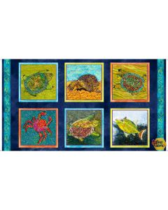 Mosaic Turtles: Turtle Panel (2/3 yard) -- QT Fabrics 29087n