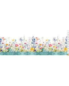 Butterfly Fantasy: Flower Border Stripe - In The Beginning Fabric 2bf1 
