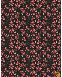 Cardinal Celebration: Berries Black - Wilmington Prints 37757-932