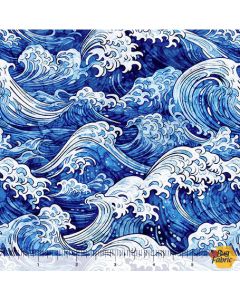 Ocean Blues: Ocean Waves Blue - QT Fabrics 30860b 