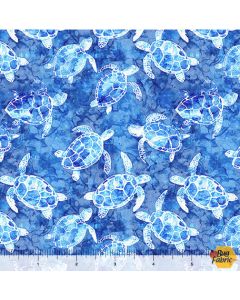 Ocean Blues: Sea Turtles Blue - QT Fabrics 30862b 