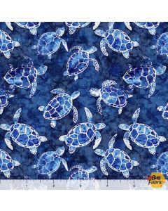 Ocean Blues: Sea Turtles Navy - QT Fabrics 30862n
