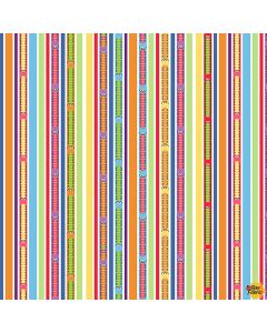 Bug Bug Bug: Caterpillar Stripe - Henry Glass Fabrics 3258-11 multi