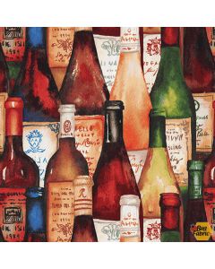 After Five: Packed Wine Bottles -- Henry Glass Fabrics 338-89 multi