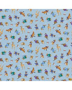 Flurry Friends: Forest Critters Allover -- Henry Glass Fabrics 355-11 blue