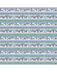 Flurry Friends: Snowman Border Stripe -- Henry Glass Fabrics 357-11 multi - 2 yards 12" remaining