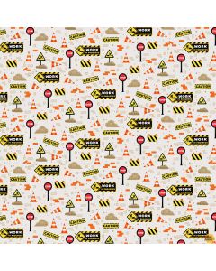 Another Brick in the Wall: Road Signs Cream - Blank Quilting 3694-44