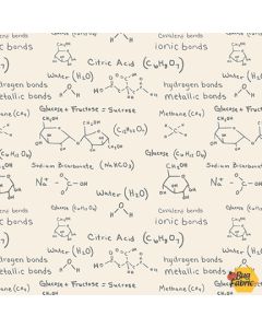 Science lab: Molecular Formulas -- Blank Quilting 3847-41 ivory 