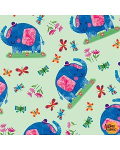 Zoo Crew: Elephants Sage - Blank Quilting 3862-66 - 1 yard 8" remaining
