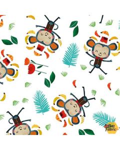 Zoo Crew: Monkeys White - Blank Quilting 3863-01
