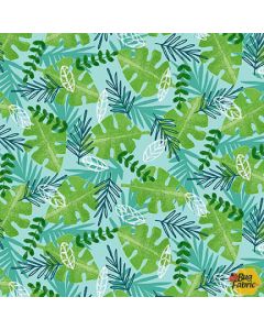 Zoo Crew: Tossed Leaves Sage - Blank Quilting 3868-66 - 2 yards 32" remaining